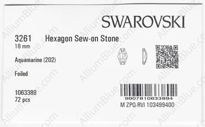 SWAROVSKI 3261 18MM AQUAMARINE F factory pack
