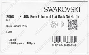 SWAROVSKI 2058 SS 6 BLACK DIAMOND F factory pack