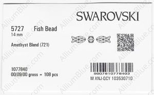 SWAROVSKI 5727 14MM AMETHYST BLEND factory pack