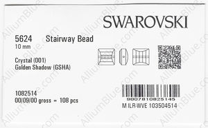 SWAROVSKI 5624 10MM CRYSTAL GOL.SHADOW factory pack