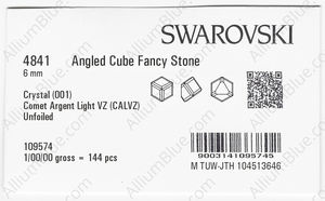 SWAROVSKI 4841 6MM CRYSTAL CAL'VZ' factory pack