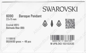 SWAROVSKI 6090 22X15MM CRYSTAL BERMBL factory pack