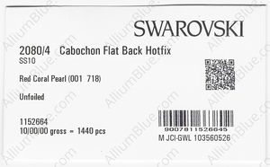 SWAROVSKI 2080/4 SS 10 CRYSTAL RECORPEARL HF factory pack