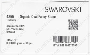 SWAROVSKI 4855 13X8MM AQUAMARINE CAL'V'SI factory pack