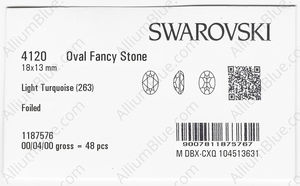SWAROVSKI 4120 18X13MM LIGHT TURQUOISE F factory pack