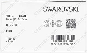 SWAROVSKI 3019 12MM CRYSTAL F factory pack