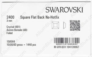 SWAROVSKI 2400 3MM CRYSTAL AB F factory pack