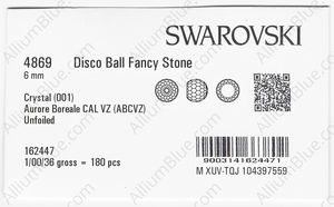 SWAROVSKI 4869 6MM CRYSTAL AB/CALVZ factory pack