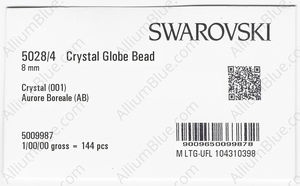 SWAROVSKI 5028/4 8MM CRYSTAL AB factory pack