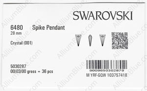 SWAROVSKI 6480 28MM CRYSTAL factory pack
