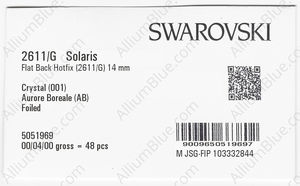 SWAROVSKI 2611/G 14MM CRYSTAL AB M HF factory pack