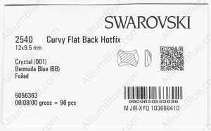 SWAROVSKI 2540 12X9.5MM CRYSTAL BERMBL M HF factory pack