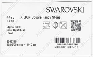 SWAROVSKI 4428 1.5MM CRYSTAL SILVNIGHT F factory pack