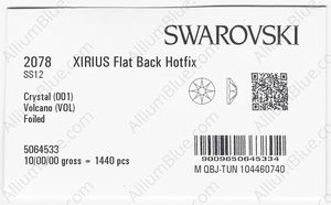 SWAROVSKI 2078 SS 12 CRYSTAL VOLC A HF factory pack