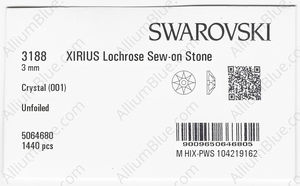 SWAROVSKI 3188 3MM CRYSTAL factory pack