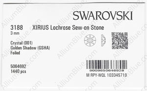SWAROVSKI 3188 3MM CRYSTAL GOL.SHADOW F factory pack