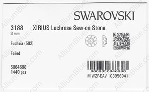 SWAROVSKI 3188 3MM FUCHSIA F factory pack