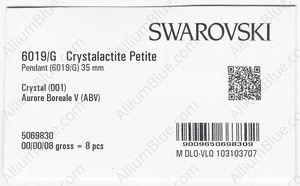 SWAROVSKI 6019/G 35MM CRYSTAL AB'V' factory pack