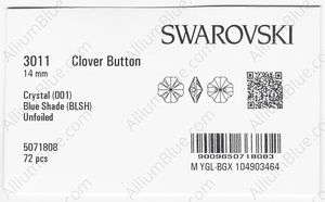 SWAROVSKI 3011 14MM CRYSTAL BL.SHADE factory pack