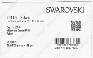 SWAROVSKI 2611/G 14MM CRYSTAL IRIDESGR F factory pack