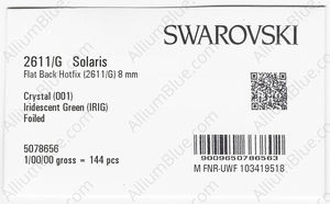 SWAROVSKI 2611/G 8MM CRYSTAL IRIDESGR M HF factory pack