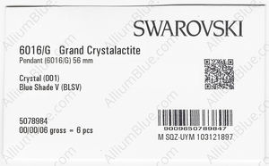 SWAROVSKI 6016/G 56MM CRYSTAL BL.SHADEV T1127 factory pack
