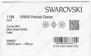 SWAROVSKI 1188 SS 29 CRYSTAL SILVSHADE F factory pack