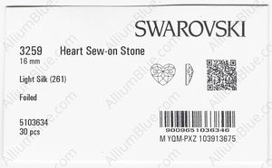 SWAROVSKI 3259 16MM LIGHT SILK F factory pack