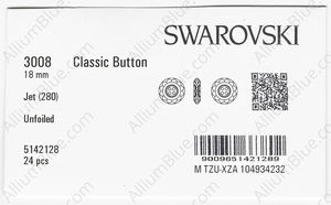 SWAROVSKI 3008 18MM JET factory pack