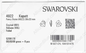 SWAROVSKI 4922 38X33MM CRYSTAL VOLC F T1159 factory pack
