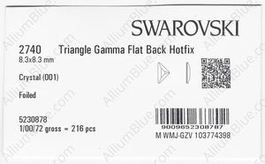 SWAROVSKI 2740 8.3X8.3MM CRYSTAL M HF factory pack
