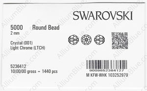 SWAROVSKI 5000 2MM CRYSTAL LTCHROME factory pack