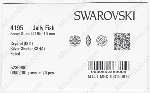 SWAROVSKI 4195 14MM CRYSTAL SILVSHADE F factory pack
