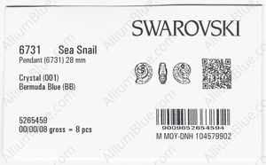 SWAROVSKI 6731 28MM CRYSTAL BERMBL P factory pack