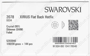 SWAROVSKI 2078 SS 34 CRYSTAL SHIMMER A HF factory pack