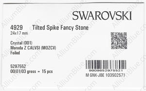 SWAROVSKI 4929 24X17MM CRYSTAL MOZCALVSI F factory pack