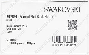 SWAROVSKI 2078/H SS 20 BLACK DIAMOND A HF GR factory pack