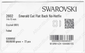 SWAROVSKI 2602 14X10MM CRYSTAL F factory pack