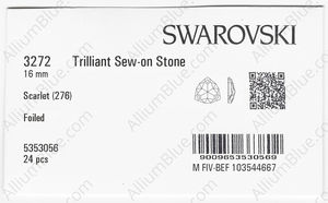 SWAROVSKI 3272 16MM SCARLET F factory pack