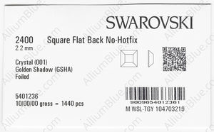 SWAROVSKI 2400 2.2MM CRYSTAL GOL.SHADOW F factory pack