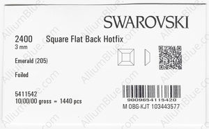 SWAROVSKI 2400 3MM EMERALD M HF factory pack