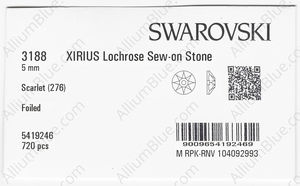 SWAROVSKI 3188 5MM SCARLET F factory pack