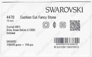 SWAROVSKI 4470 10MM CRYSTAL ARMYGREN_D factory pack