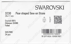 SWAROVSKI 3230 28X17MM CRYSTAL SHIMMER F factory pack