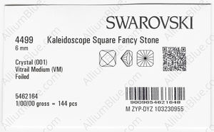 SWAROVSKI 4499 6MM CRYSTAL VM F factory pack