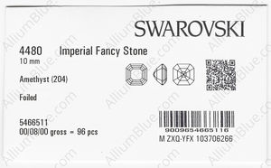 SWAROVSKI 4480 10MM AMETHYST F factory pack