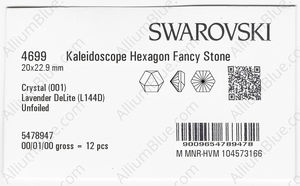 SWAROVSKI 4699 20X22.9MM CRYSTAL LAVENDER_D factory pack