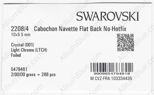 SWAROVSKI 2208/4 10X5.5MM CRYSTAL LTCHROME F factory pack