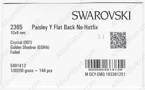 SWAROVSKI 2365 10X6MM CRYSTAL GOL.SHADOW F factory pack