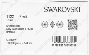 SWAROVSKI 1122 12MM CRYSTAL SILSAGE_D factory pack